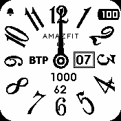 Analog_Uppercase_Numbers_Black3_RU Amazfit BIP watchface