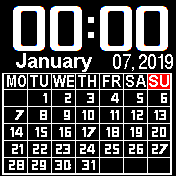Calendar_2019_EN Amazfit BIP watchface