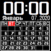 Calendar_Black_2020_Rus Amazfit BIP watchface